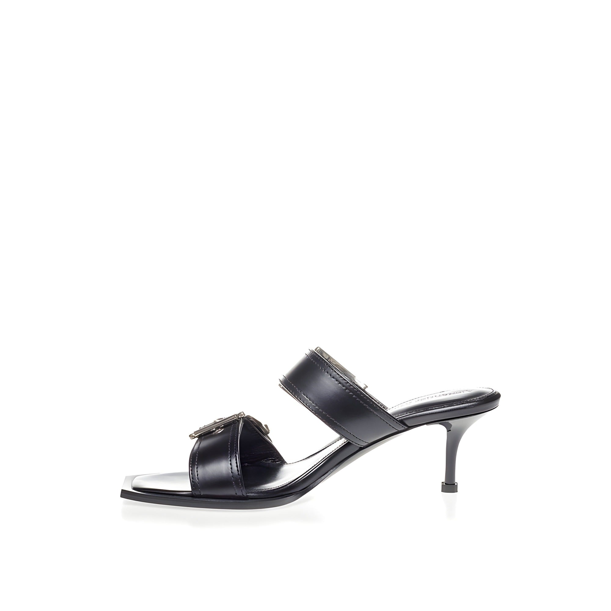 Alexander McQueen Sandale Negre din Piele cu Toc Stiletto