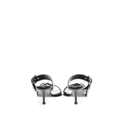Alexander McQueen Sandale Negre din Piele cu Toc Stiletto