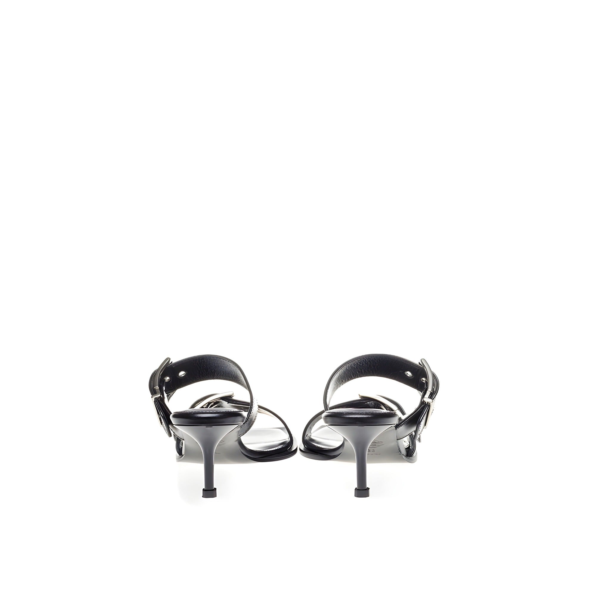 Alexander McQueen Sandale Negre din Piele cu Toc Stiletto