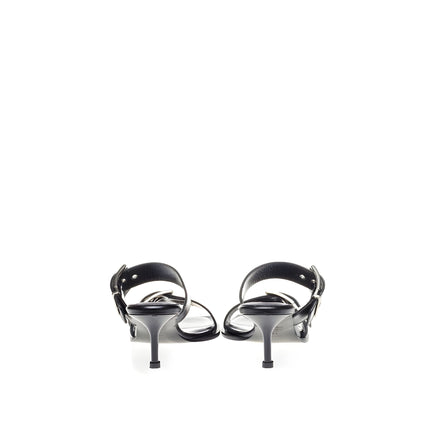 Alexander McQueen Sandale Negre din Piele cu Toc Stiletto
