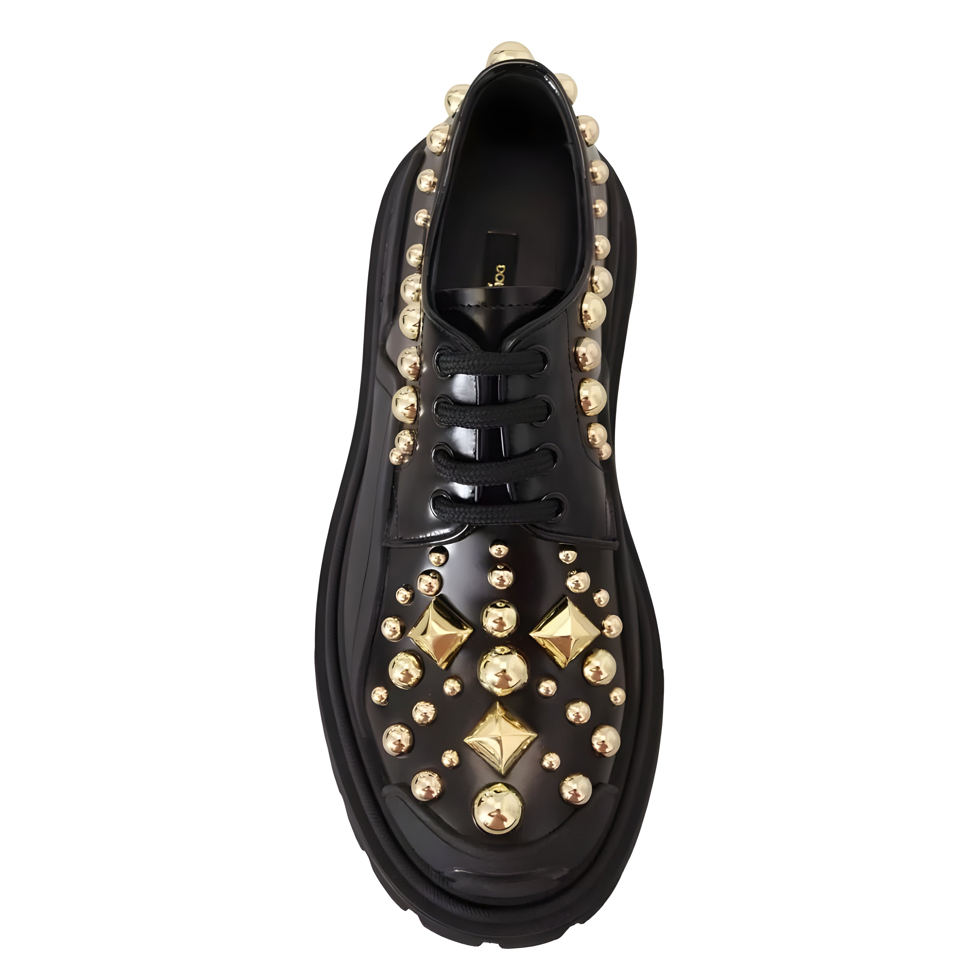 Dolce & Gabbana Black Leather Trekking Derby Shoes