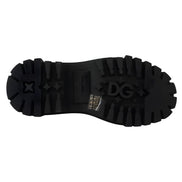 Dolce & Gabbana Black Leather Trekking Derby Shoes