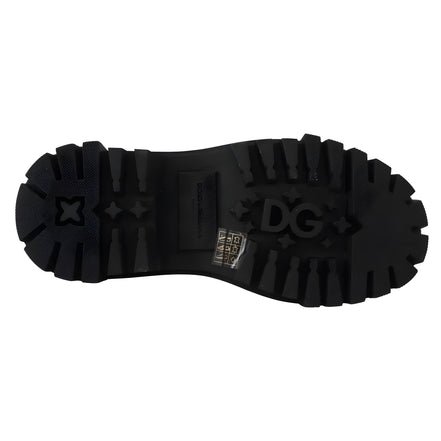 Dolce & Gabbana Black Leather Trekking Derby Shoes