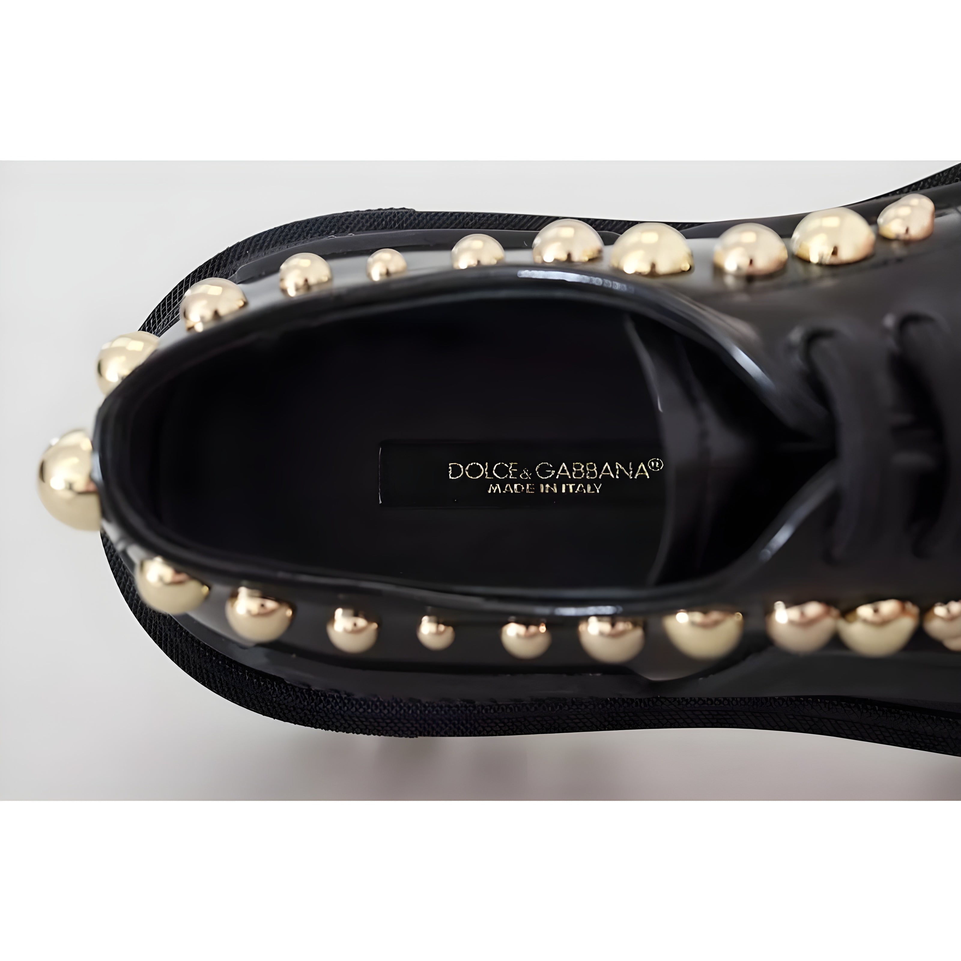 Dolce & Gabbana Black Leather Trekking Derby Shoes