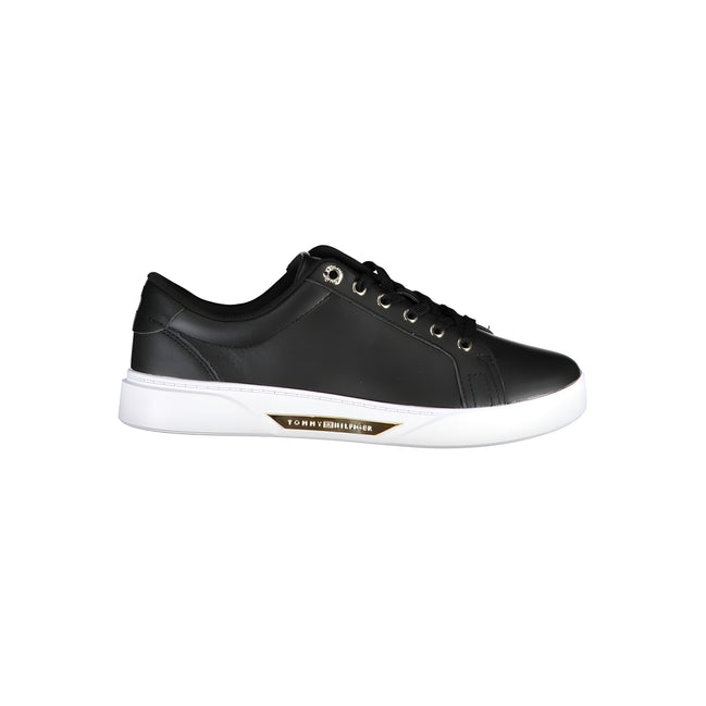 Tommy Hilfiger Black Leather Sneakers