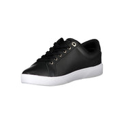 Tommy Hilfiger Black Leather Sneakers