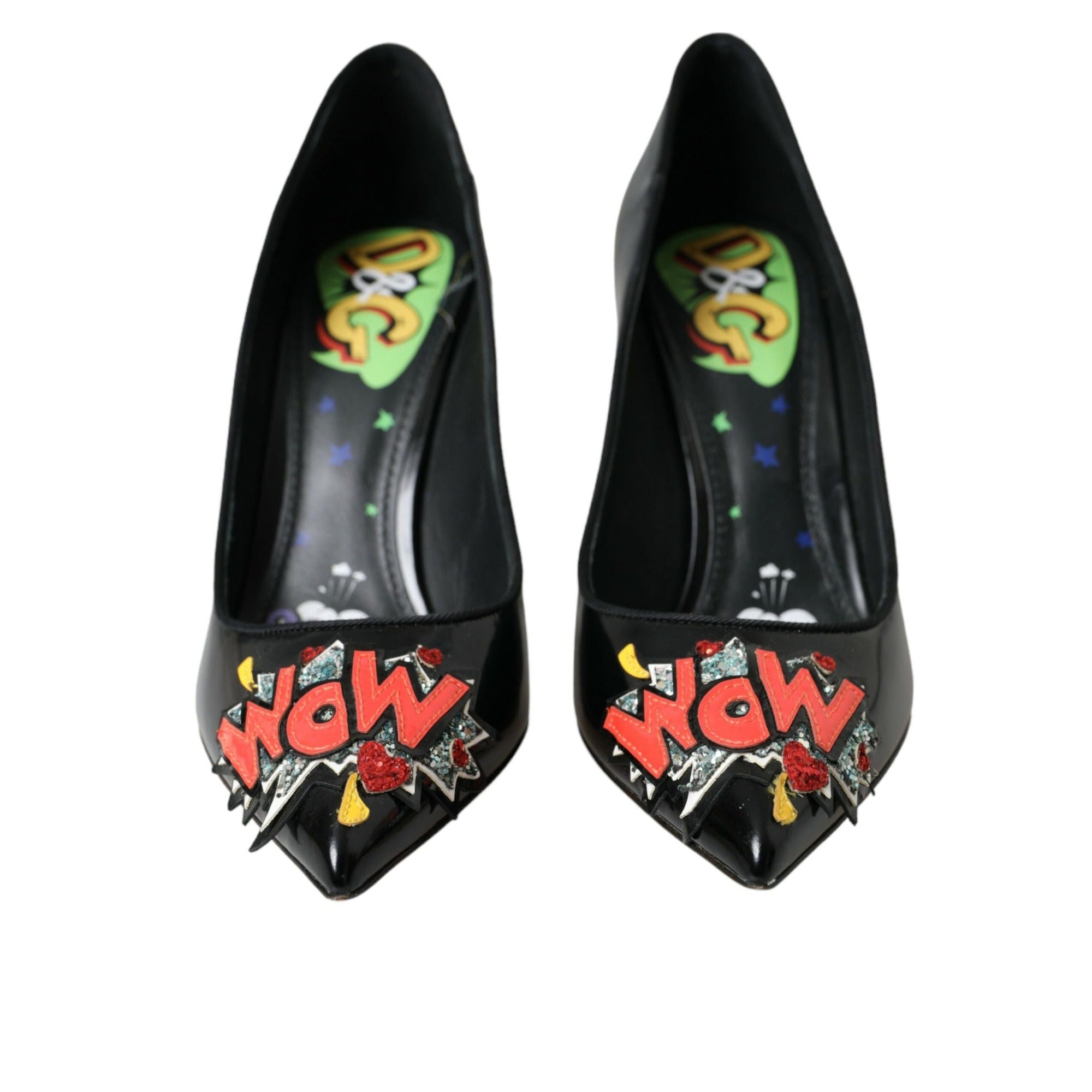 Dolce & Gabbana Black Leather WOW Patch Pumps