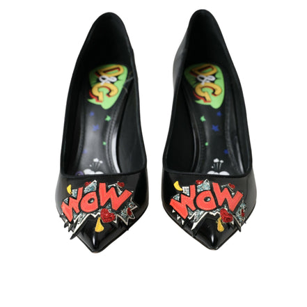 Dolce & Gabbana Black Leather WOW Patch Pumps