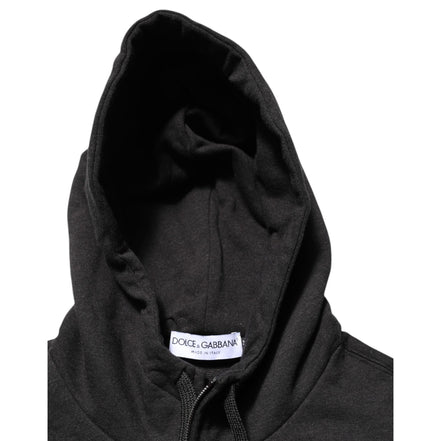 Dolce & Gabbana Black Full-Zip Logo Hooded Sweatshirt