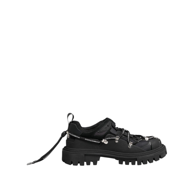 Dolce & Gabbana Black Low Top Lace Up Trekking Sneakers