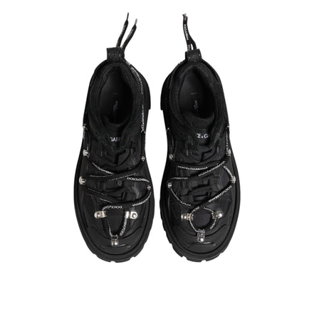 Dolce & Gabbana Black Low Top Lace Up Trekking Sneakers
