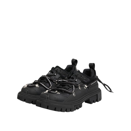 Dolce & Gabbana Black Low Top Lace Up Trekking Sneakers