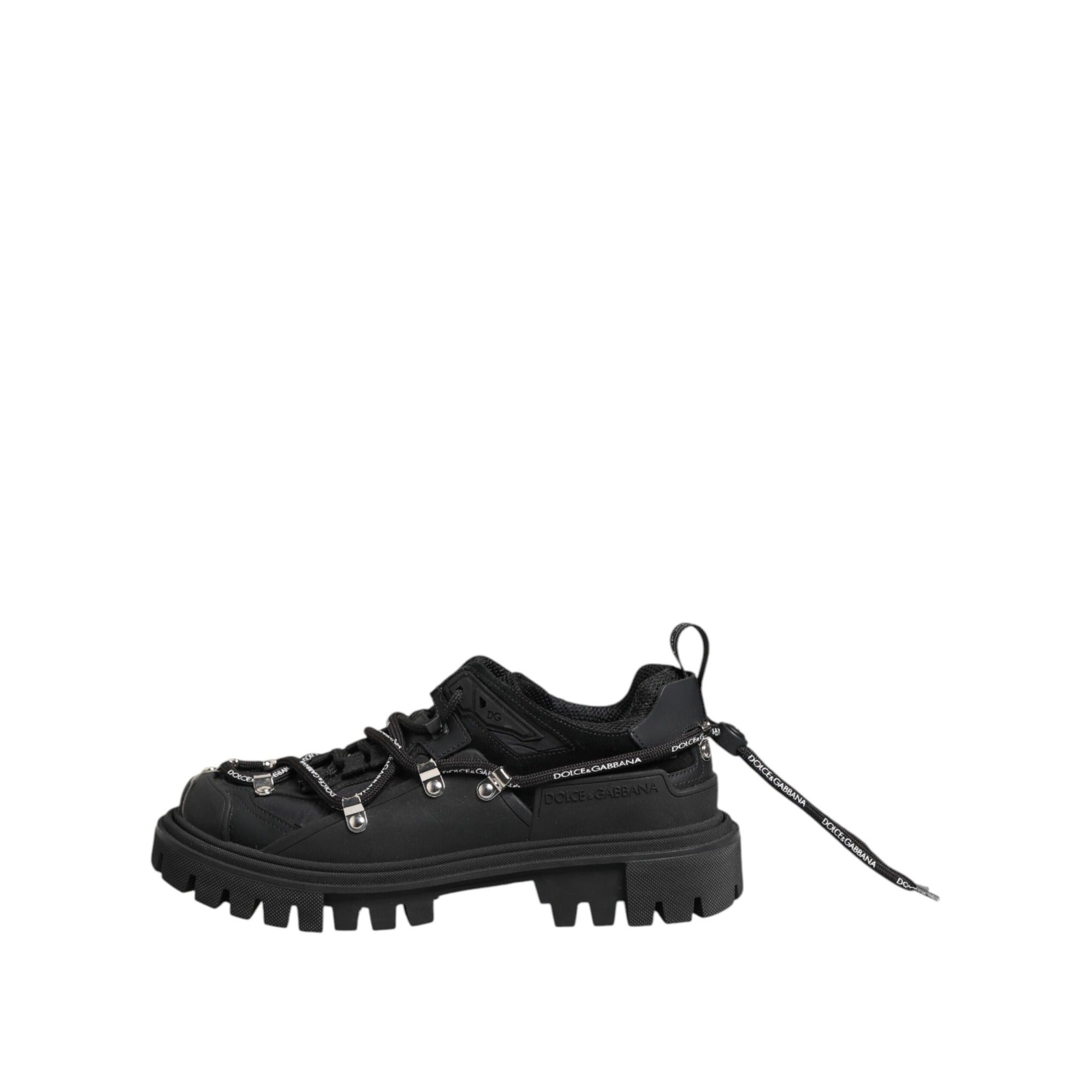 Dolce & Gabbana Black Low Top Lace Up Trekking Sneakers