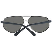 Black aviator sunglasses with dark lenses, metal frame, and G logo on arms