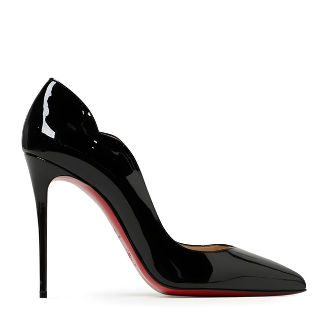 Pantofi Christian Louboutin Hot Chick negri din piele lăcuită 100