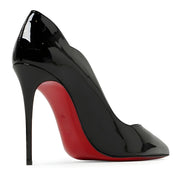 Pantofi Christian Louboutin Hot Chick negri din piele lăcuită 100