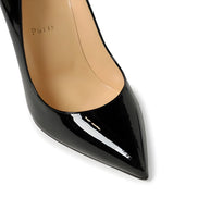 Pantofi Christian Louboutin Hot Chick negri din piele lăcuită 100