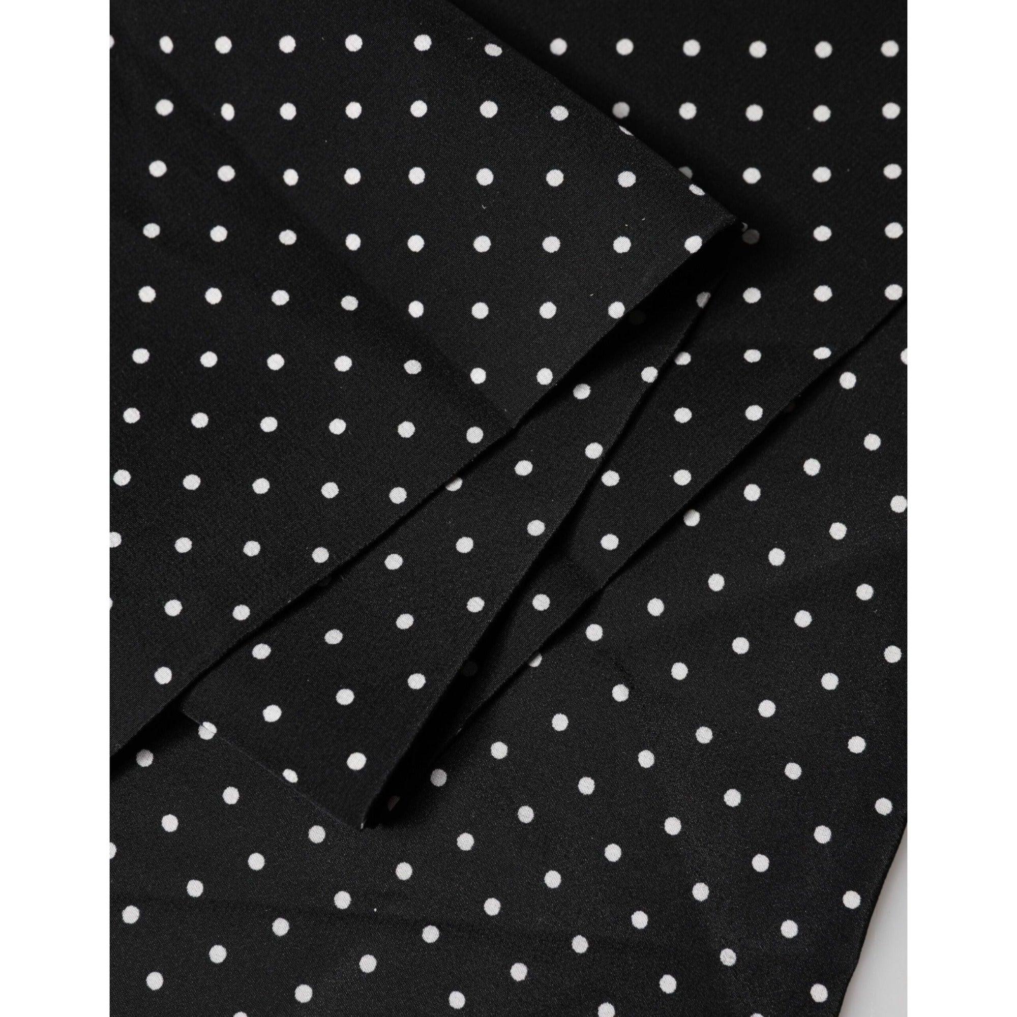 Dolce & Gabbana Black Polka Dot Neck Wrap Foulard 133.5cm x 12.5cm Scarf