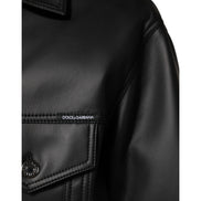 Jachetă biker Dolce & Gabbana neagră cu nasturi