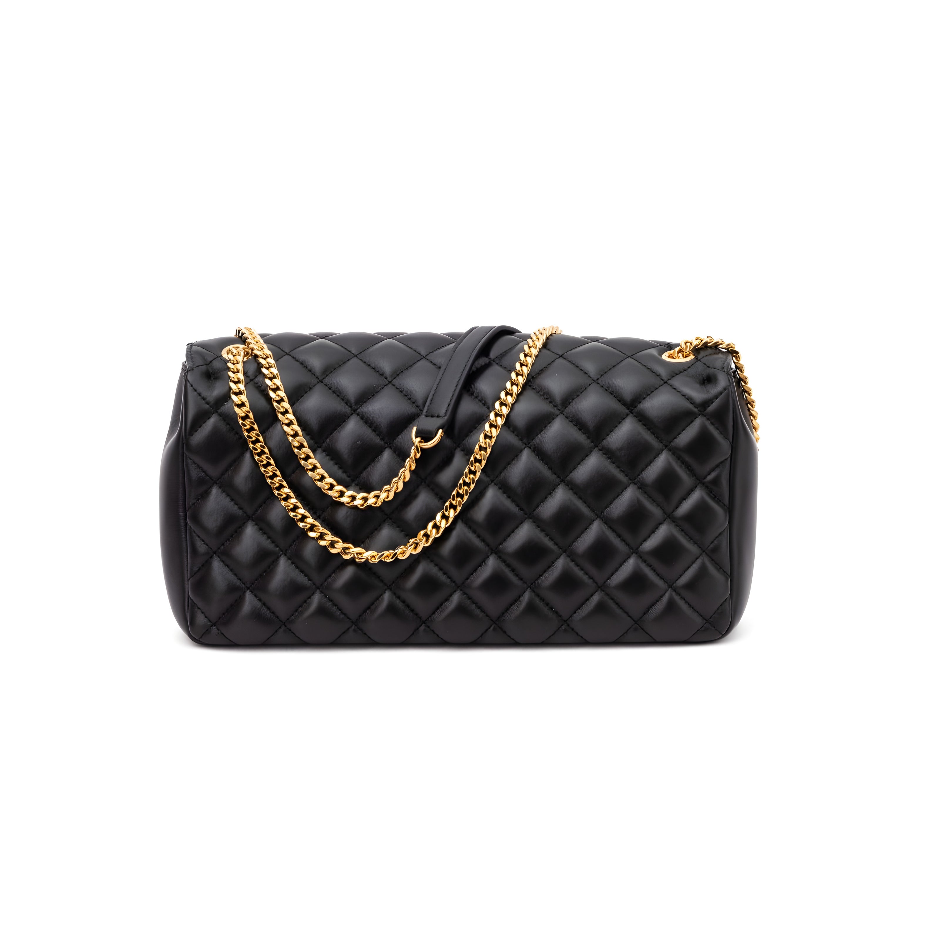 Versace Black Quilted Leather Shoulder Strap Bag