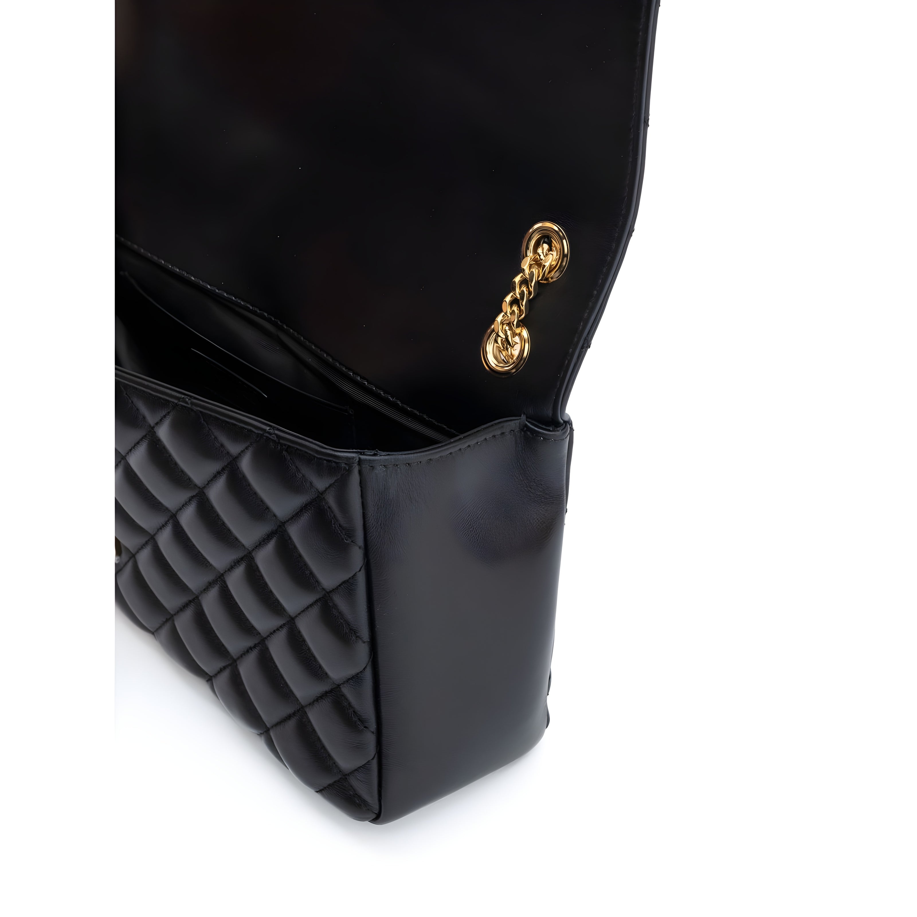 Versace Black Quilted Leather Shoulder Strap Bag