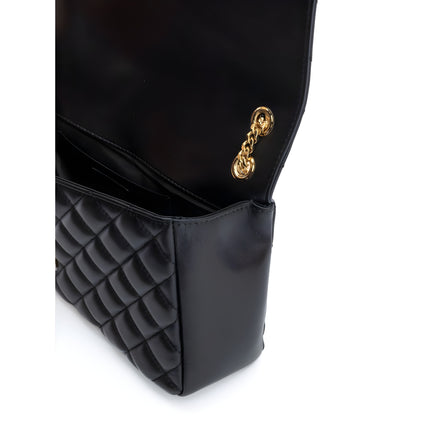 Versace Black Quilted Leather Shoulder Strap Bag