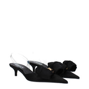 Sandale plate Versace negre din satin