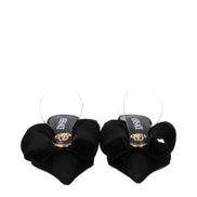 Sandale plate Versace negre din satin