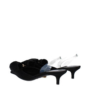 Sandale plate Versace negre din satin
