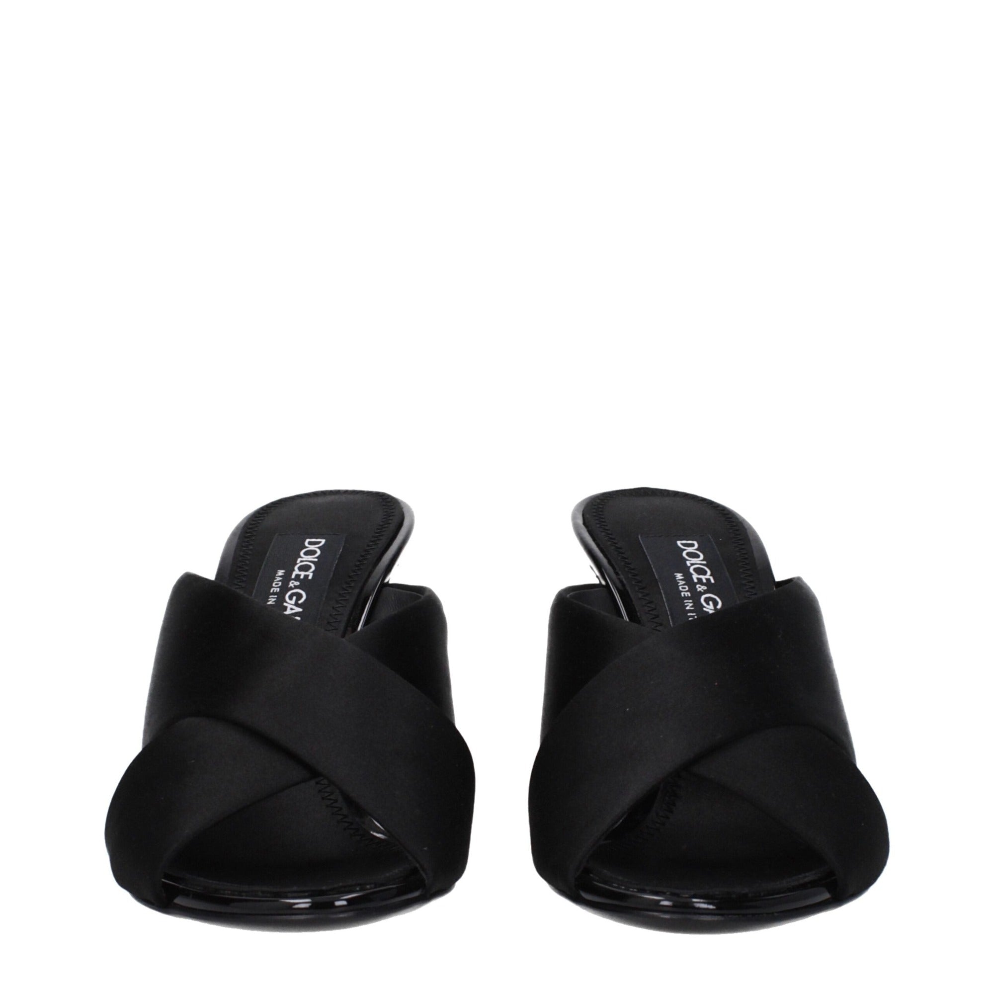 Dolce & Gabbana Black Satin Stiletto Heel Sandals