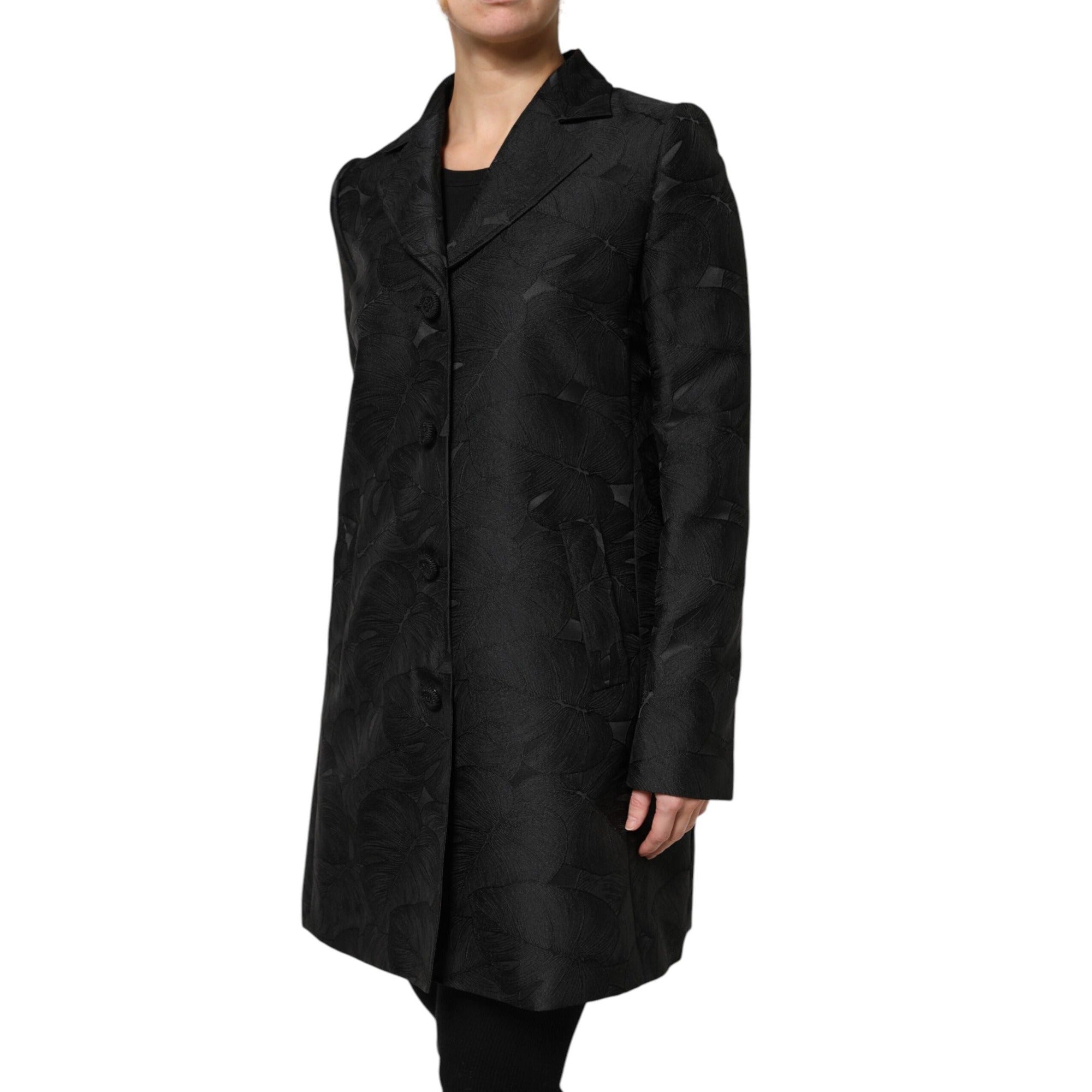 Dolce & Gabbana Jachetă tip trench negru cu un singur rând de nasturi