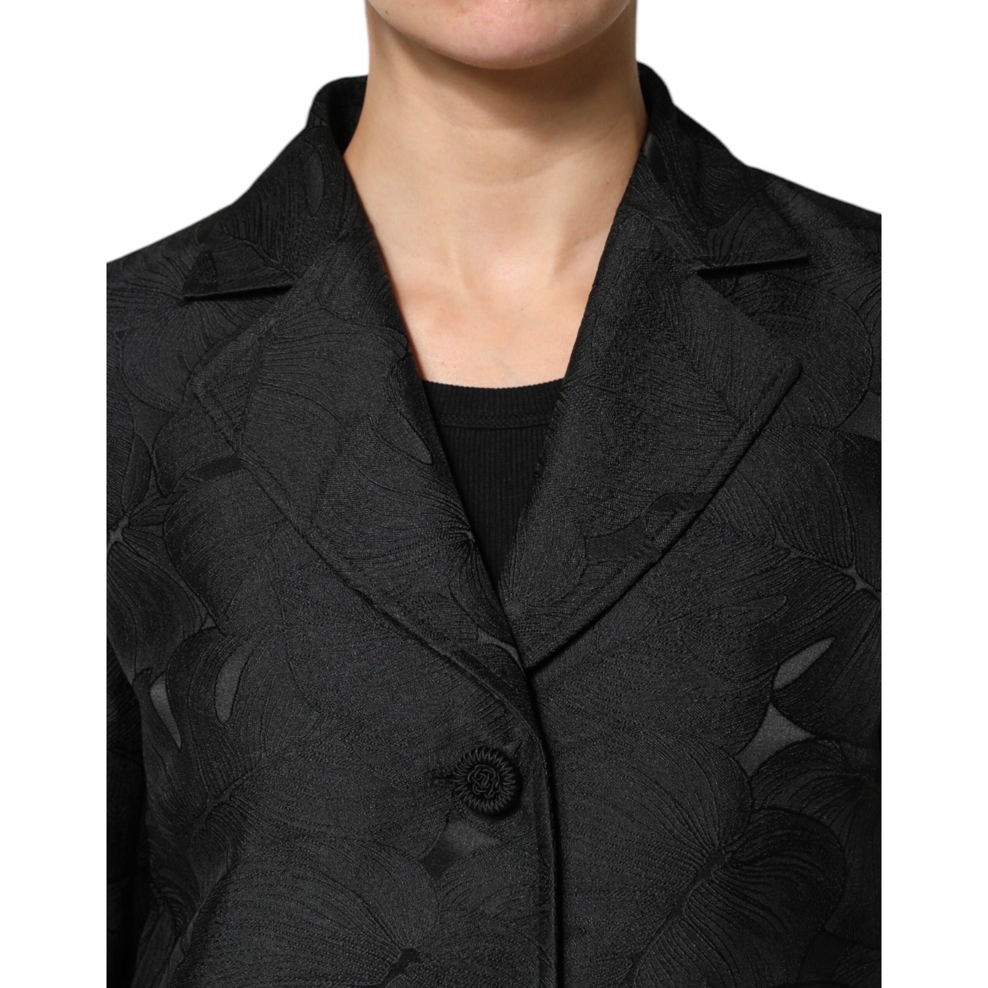 Dolce & Gabbana Jachetă tip trench negru cu un singur rând de nasturi