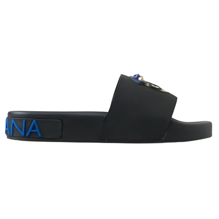 Dolce & Gabbana Black Saint Barth Beach Slide Sandals