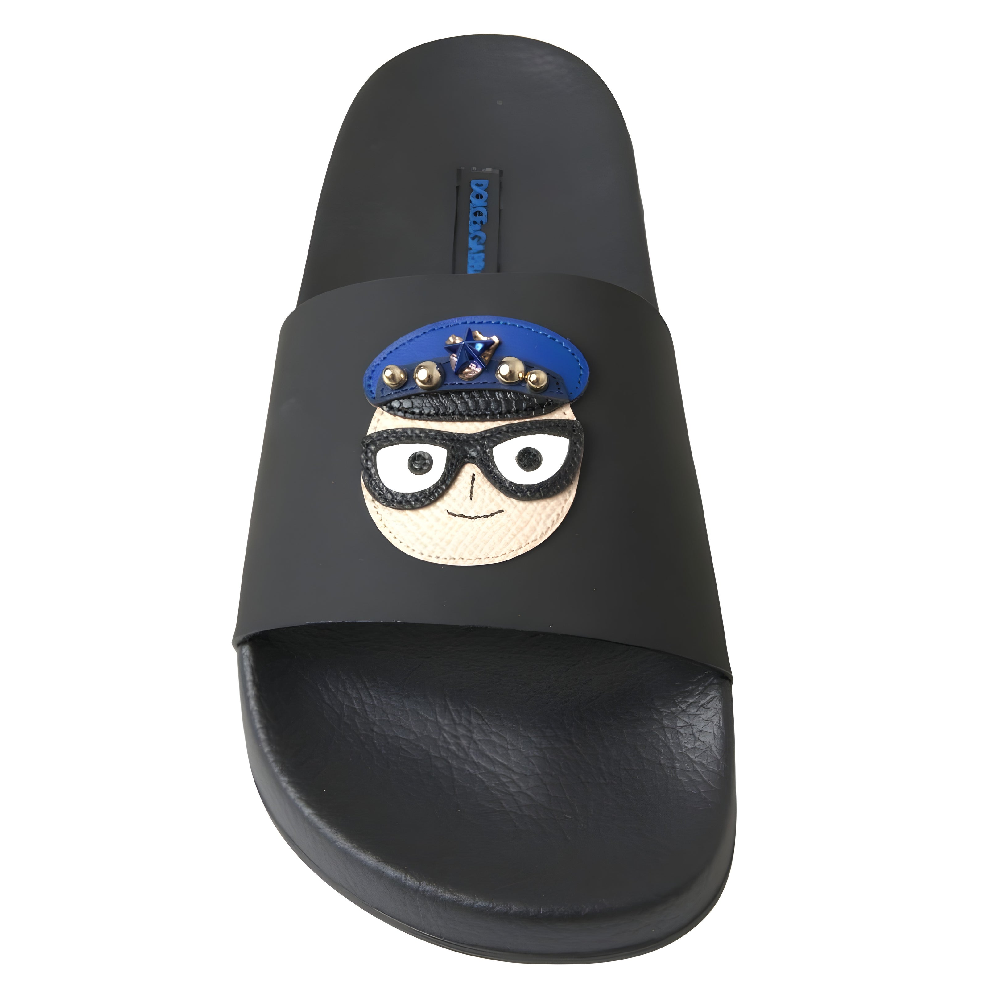 Dolce & Gabbana Black Saint Barth Beach Slide Sandals