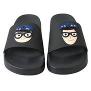 Dolce & Gabbana Black Saint Barth Beach Slide Sandals