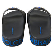 Dolce & Gabbana Black Saint Barth Beach Slide Sandals