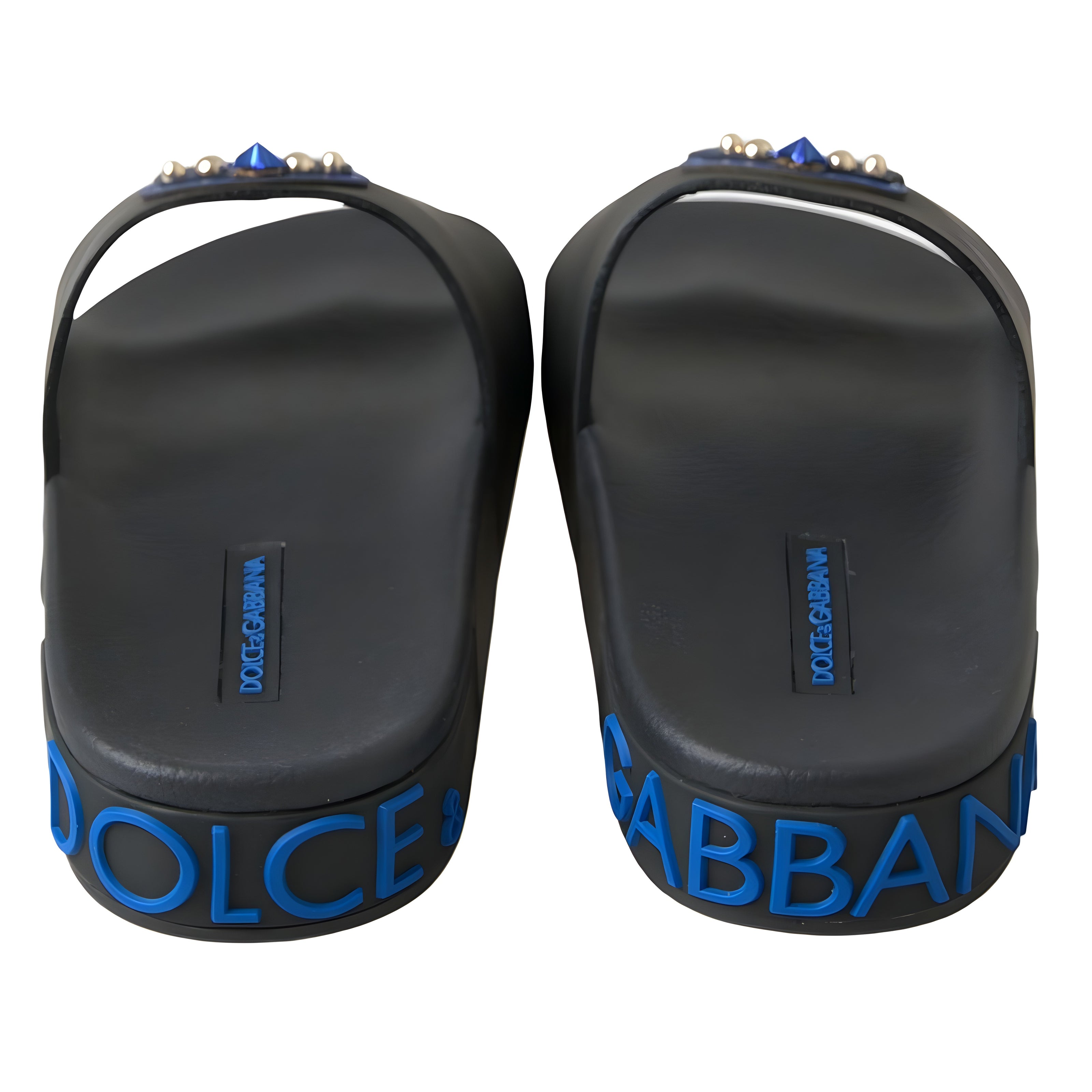 Dolce & Gabbana Black Saint Barth Beach Slide Sandals