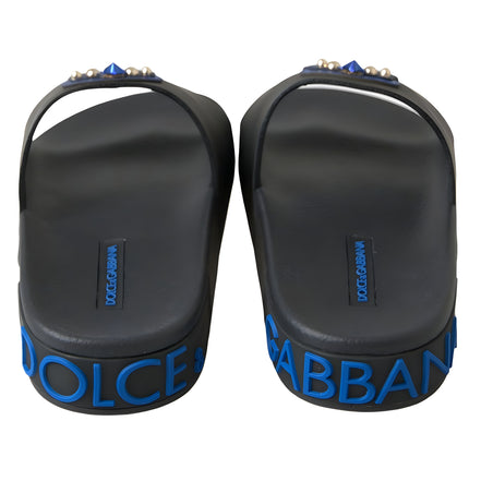 Dolce & Gabbana Black Saint Barth Beach Slide Sandals