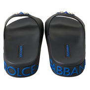 Dolce & Gabbana Black Saint Barth Beach Slide Sandals