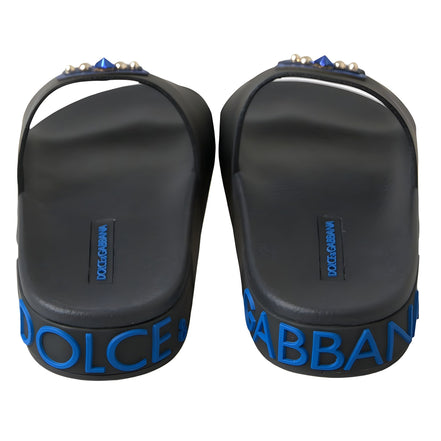 Dolce & Gabbana Black Saint Barth Beach Slide Sandals