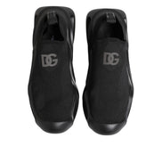 Dolce & Gabbana Black Slip On Wave Low Top Sneakers