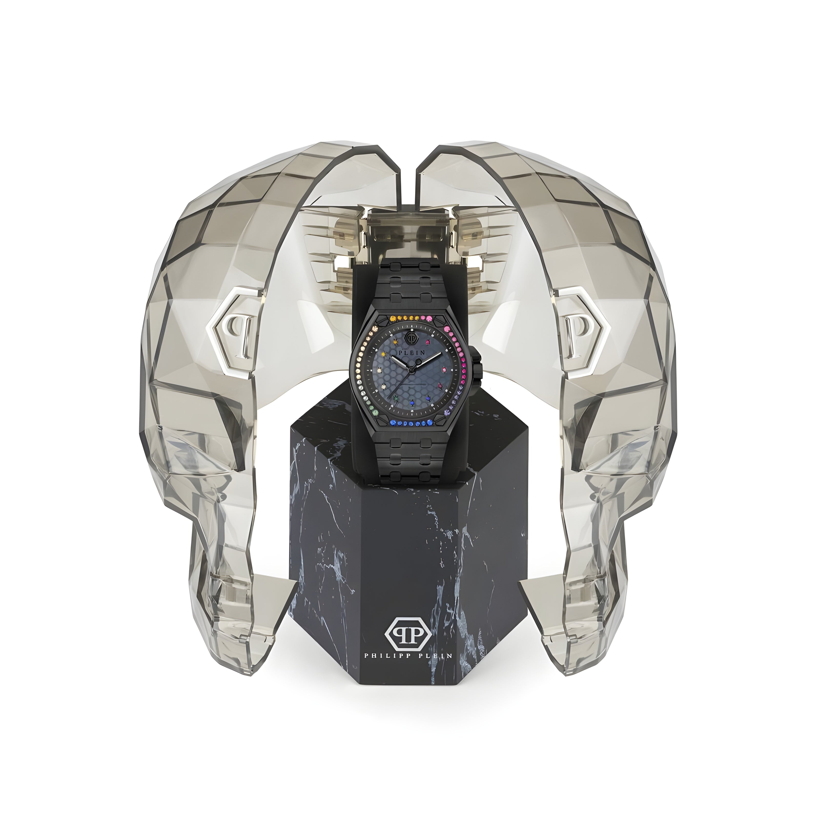 Ceas elegant Philipp Plein negru din oțel inoxidabil