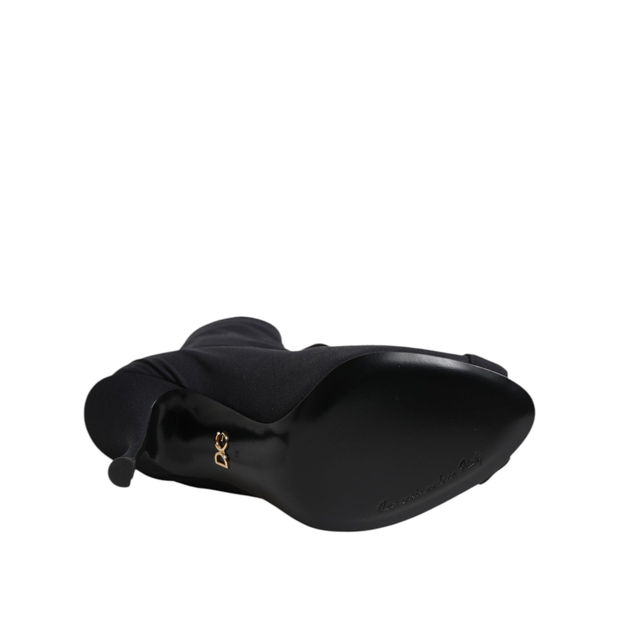Cizme negre Dolce & Gabbana Stiletto cu șireturi