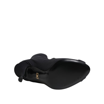 Cizme negre Dolce & Gabbana Stiletto cu șireturi