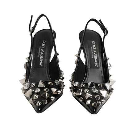 Dolce & Gabbana pantofi slingback negri din piele cu ținte