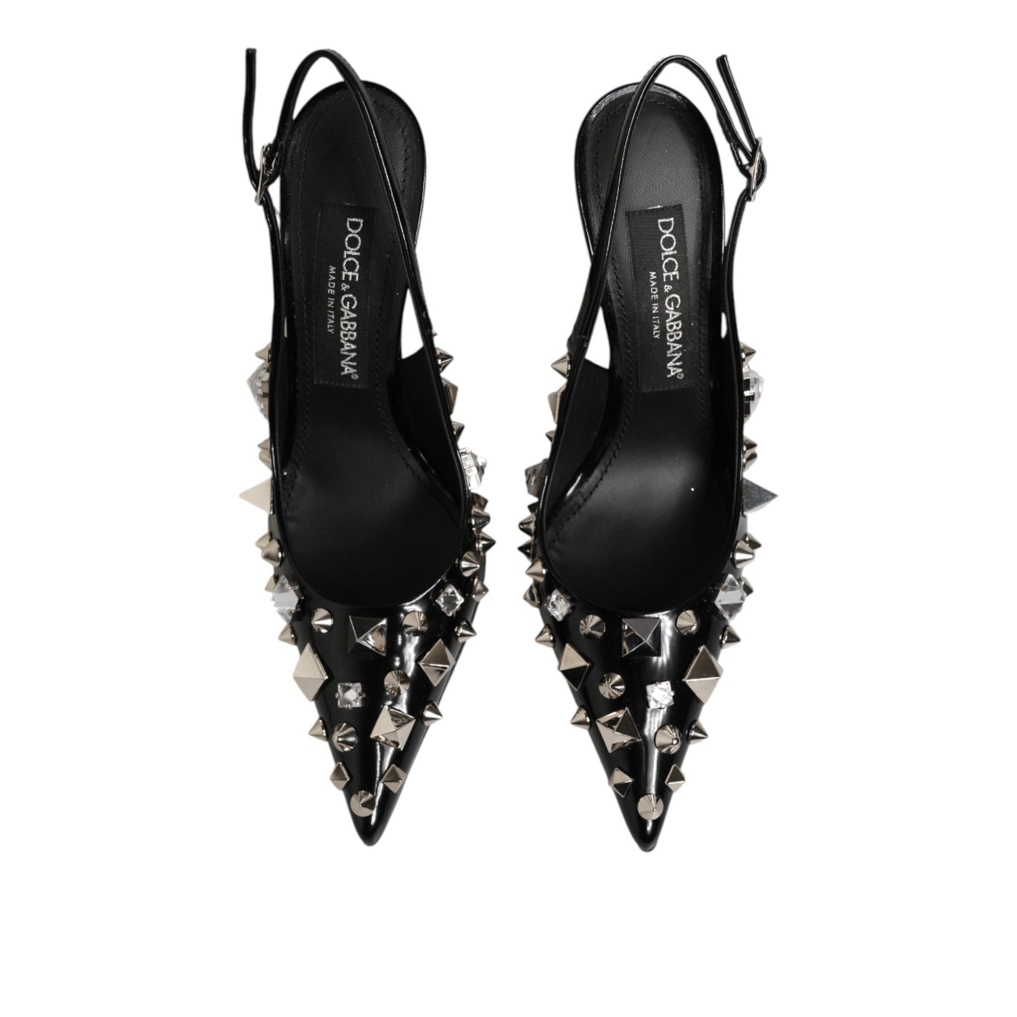 Dolce & Gabbana pantofi slingback negri din piele cu ținte