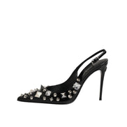 Dolce & Gabbana pantofi slingback negri din piele cu ținte