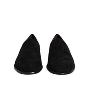 Mocasini slip-on Dolce & Gabbana din piele întoarsă neagră