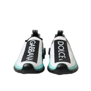 Dolce & Gabbana Black White Blue Slip On Sorrento Sneakers