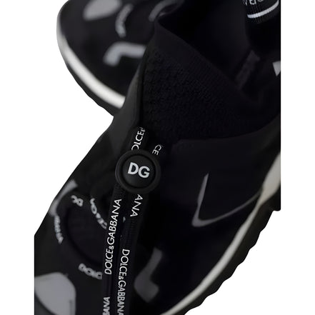 Dolce & Gabbana Black White Logo Sorrento Sneakers